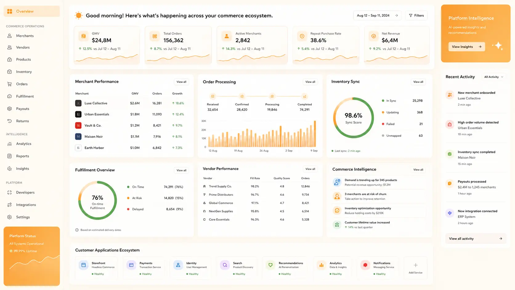 QuickCart customer mobile app shopping screens